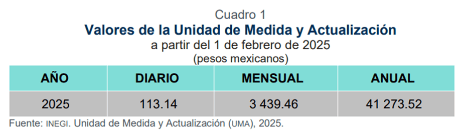 Valor de la UMA 2025