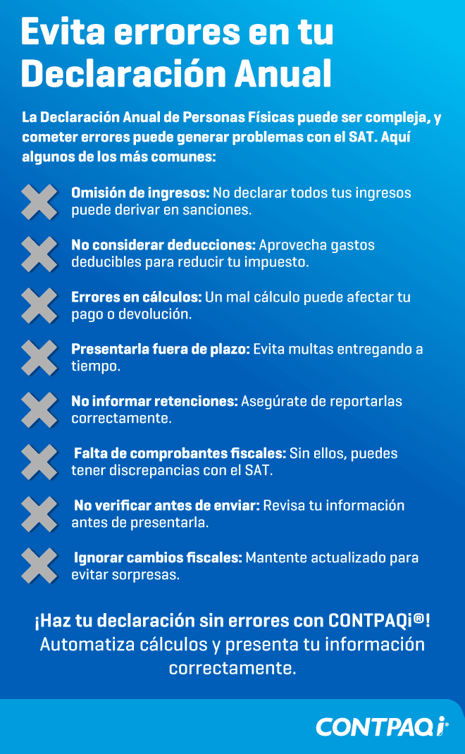 Errores comunes en la declaración anual de personas físicas