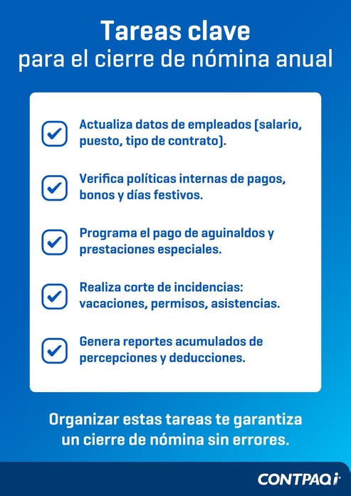 tareas clave para el cierre de nómina anual