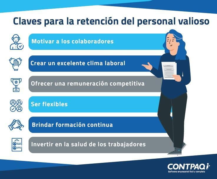 Infografía claves para la retención del personal valioso