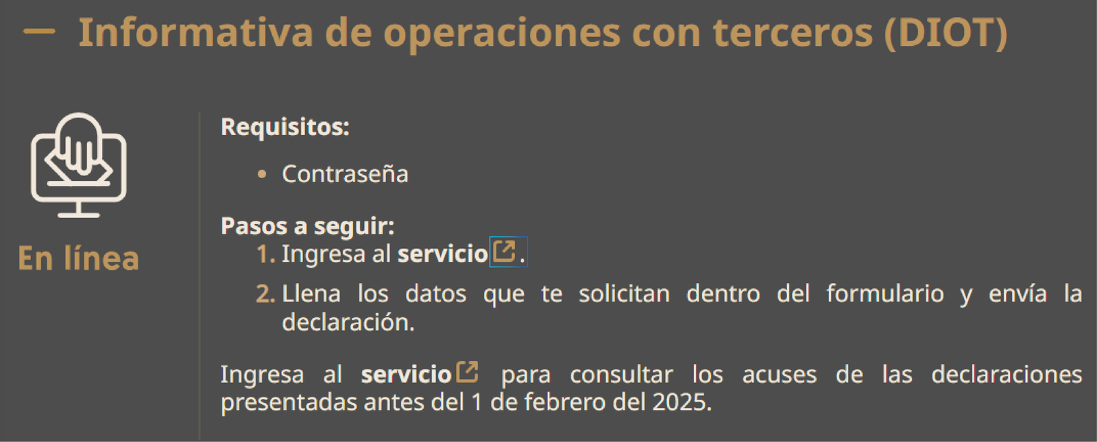 Cómo presentar la diot desde la plataforma del SAT