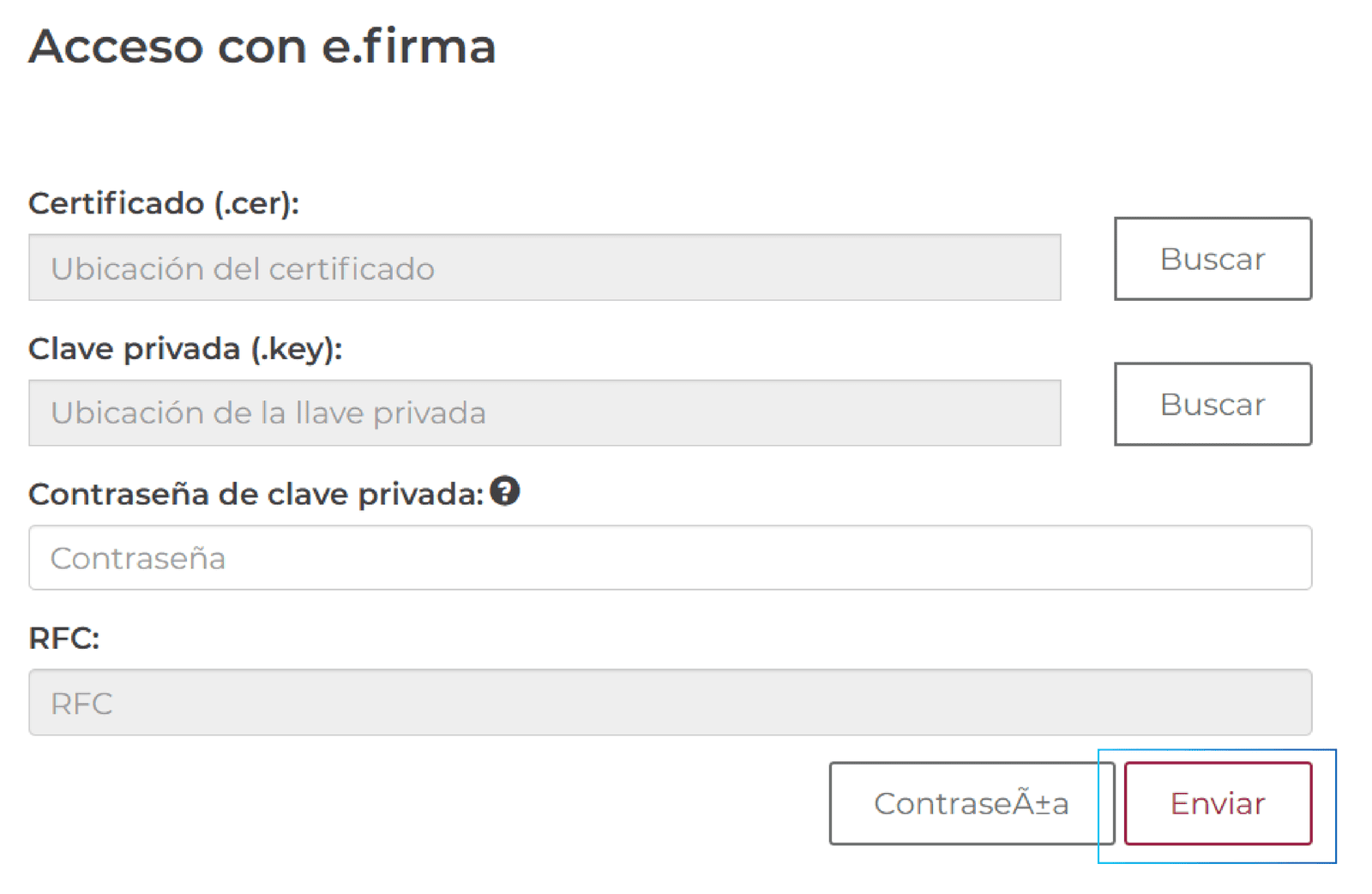 Acceso con efirma para presentar la DIOT